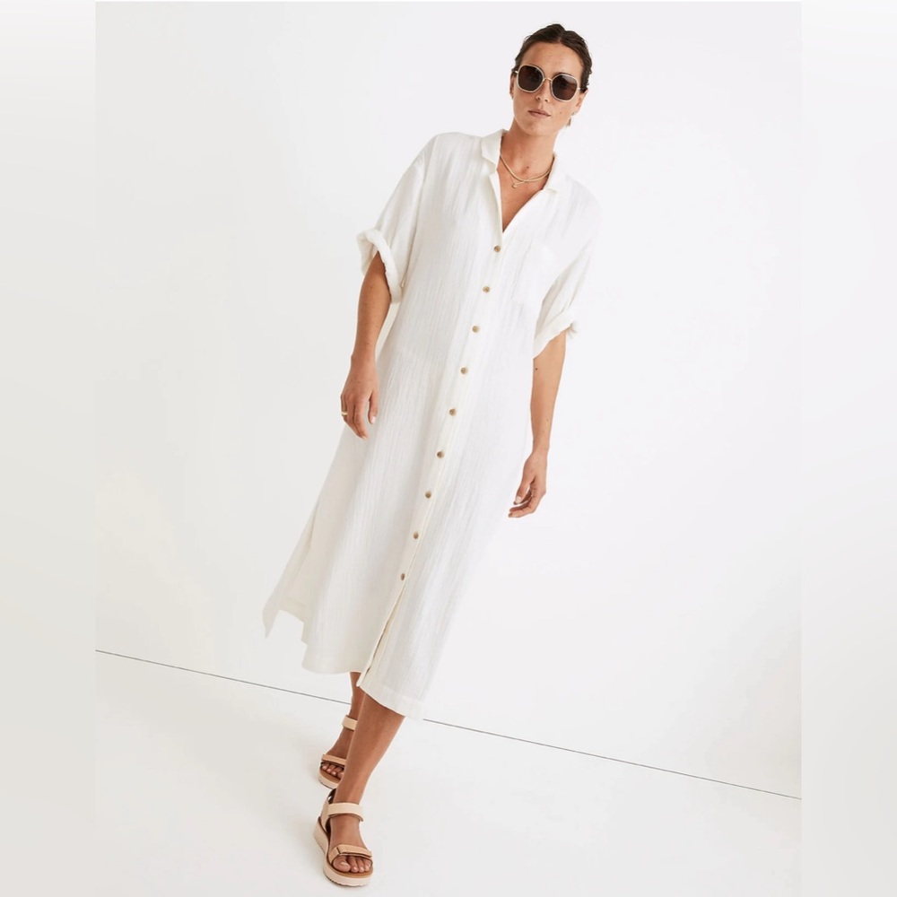 NWT Madewell Lightestspun Cover-Up Maxi Shirtdress